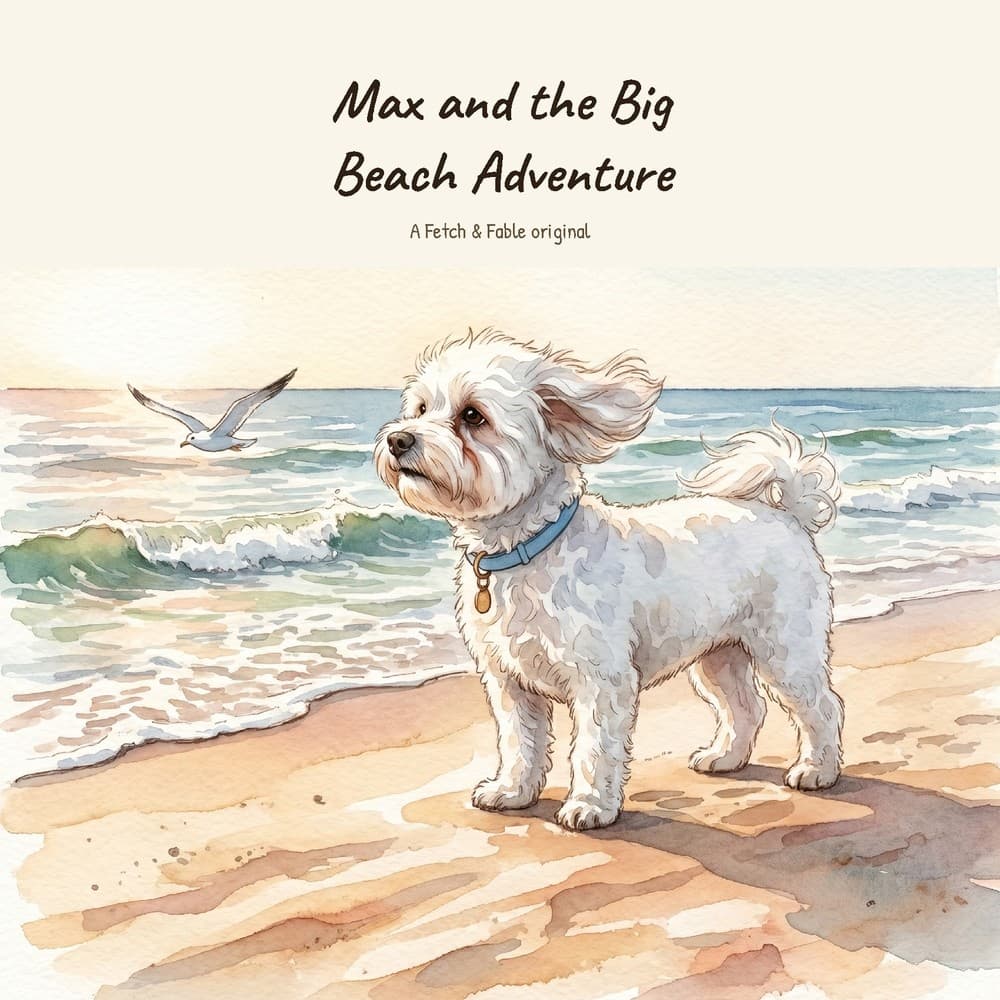 Max and the Big Beach Adventure, a Fetch & Fable book made with Max