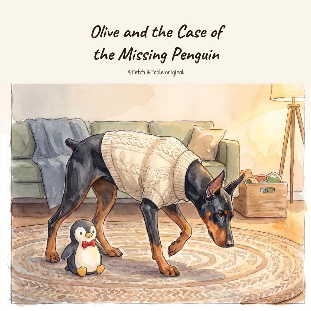 Olive and the Case of the Missing Penguin, a Fetch & Fable book made with Olive